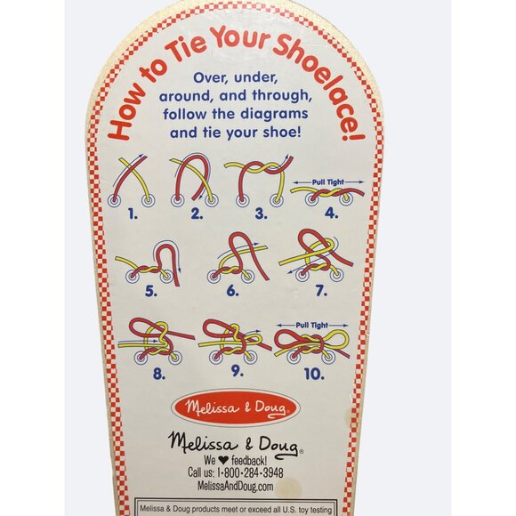Melissa & Doug Learn to Lace and Ties Wood Shoe - Picture 11 of 11